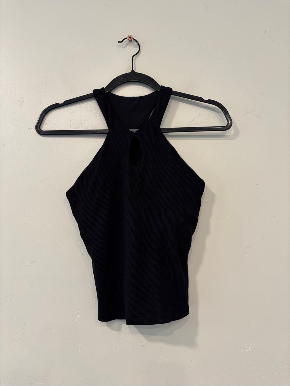 Alo Yoga Sports Bra Women XS Ribbed Mesmerize Bra Tank Black Yoga Gym Pilate